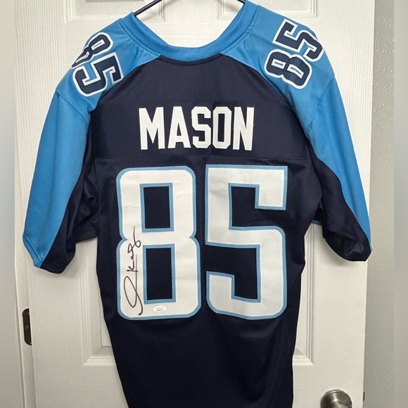 non branded custom stitch Other - Derrick Mason Signed/Authenticated Tennessee Titans Jersey (JSA COA) 2xPro Bowl